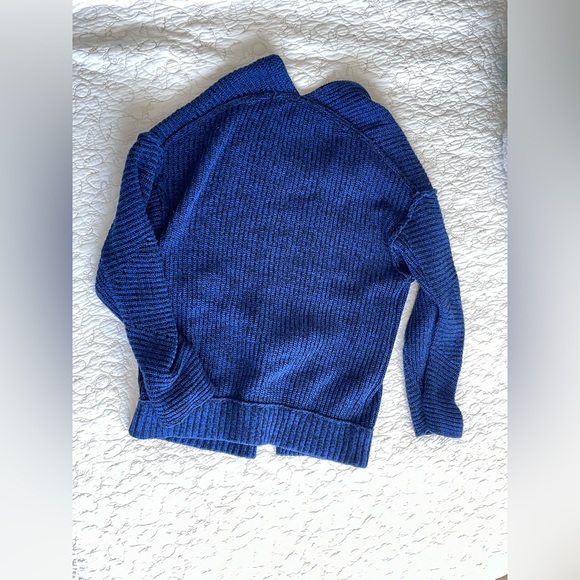 Bright Blue Heavy Knit Free People Cardigan - Picture 2 of 3